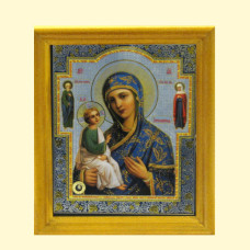 Икона ″Иерусалимская″ деревянная рама, двойное тиснение, 13 x 15 см