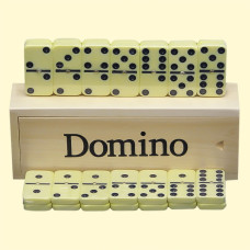 Домино, 28 костяшек 4,8 x 2,3 см, деревянный бокс - 19  х 7 х 4 см
