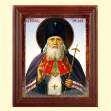Икона ″Архиепископ Лука″ деревянная рама, двойное тиснение, под стеклом, 13 x 15 см