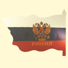Наклейка ″Россия″ 2 шт. для авто или окна, 20 x 20 см