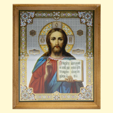 Икона ″Спаситель″ деревянная рама, под стеклом, 20 x 24 см
